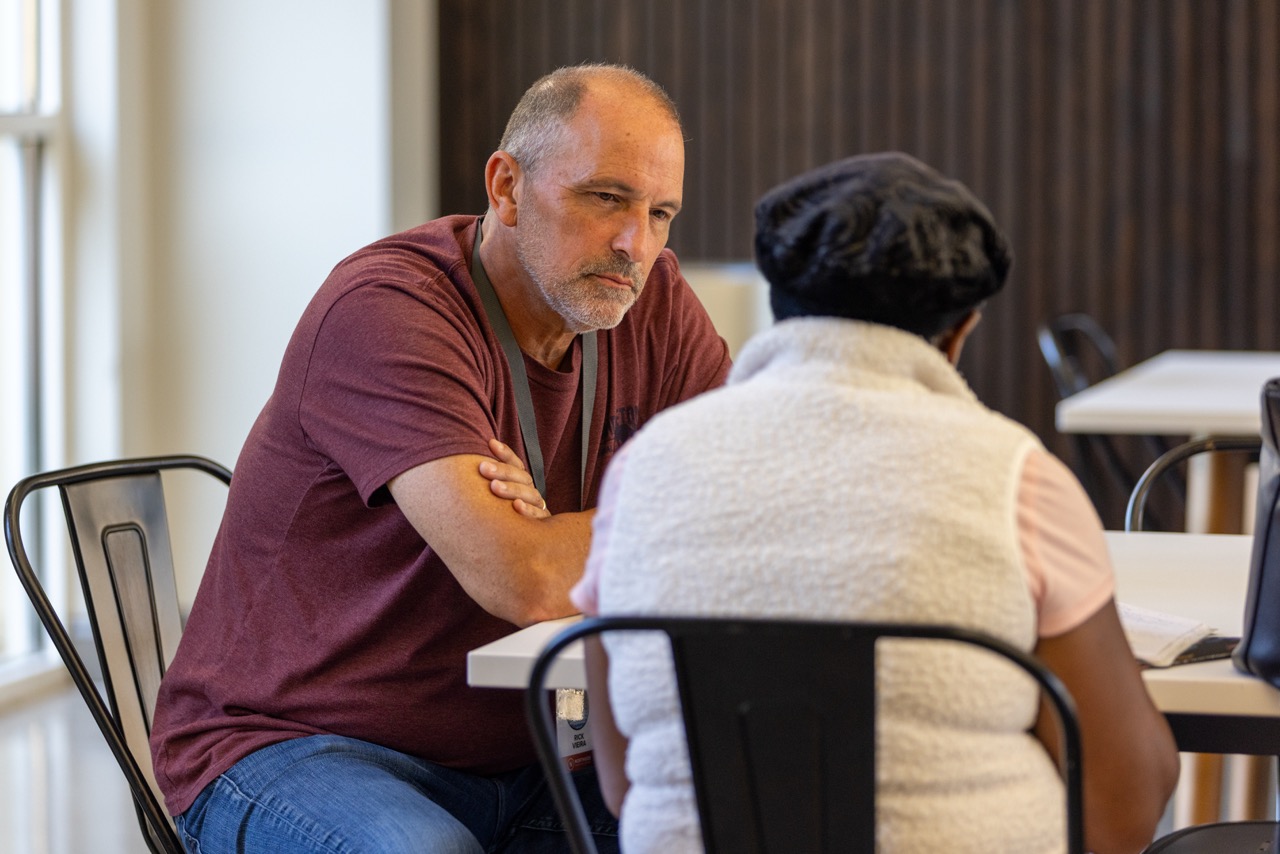 A friendly conversation over coffee